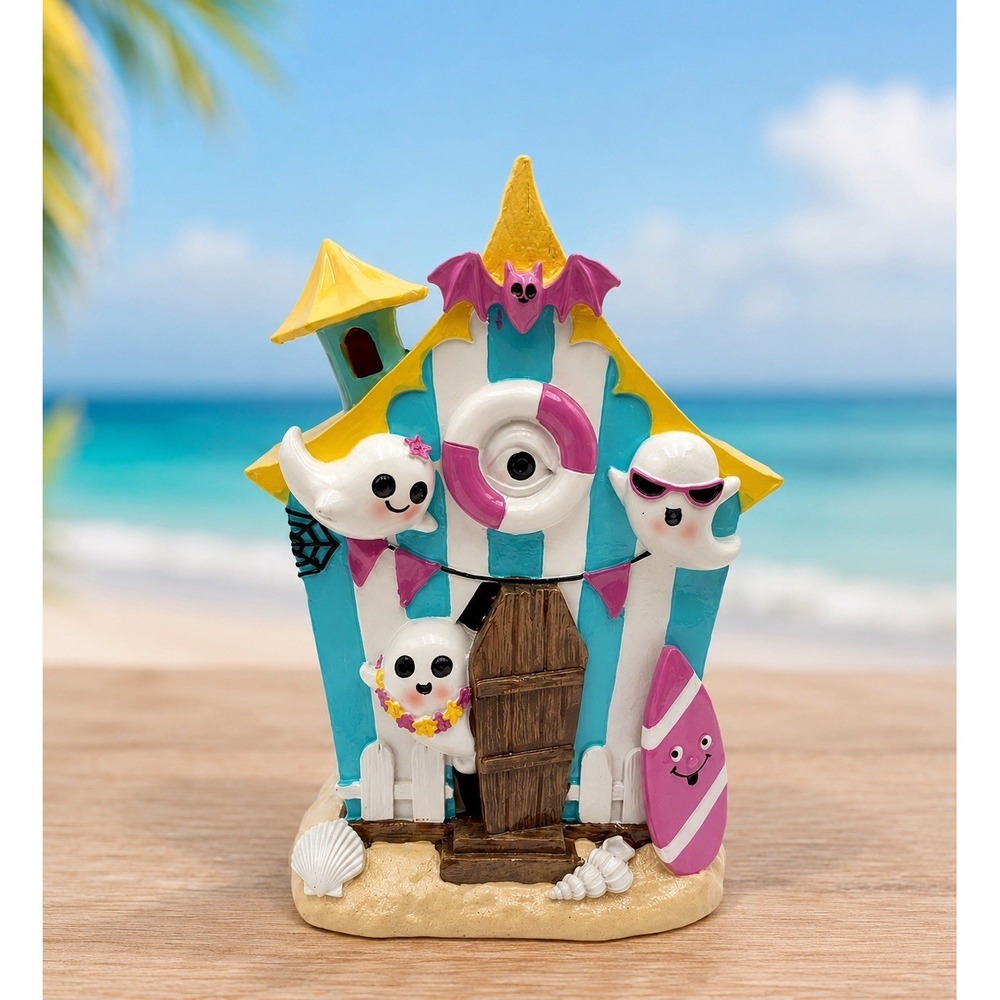 Summerween Halloween Haunted LED Light Up Ghost Beach Lifeguard House NEW Figure